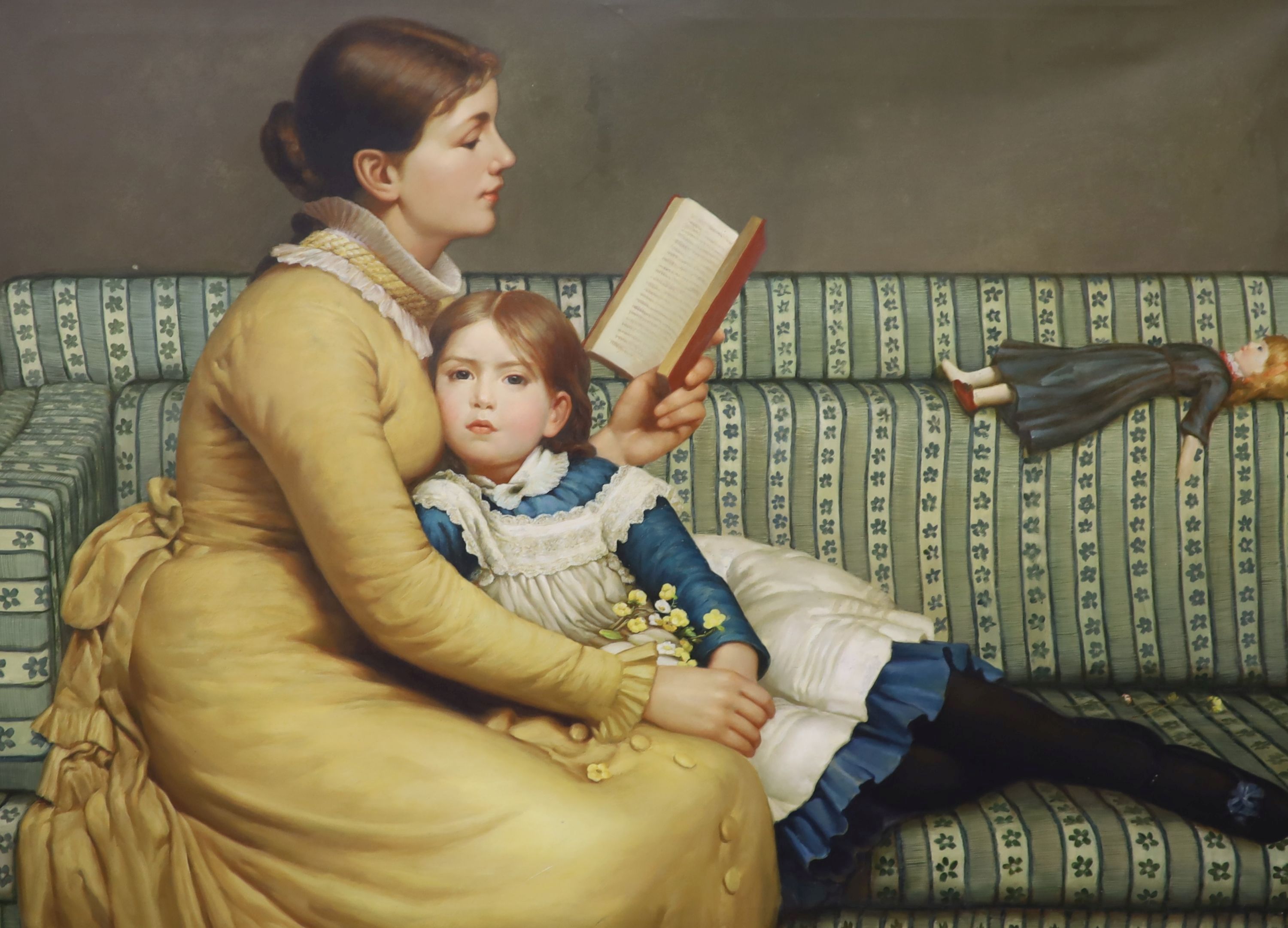 After George Dunlop Leslie (1835-1921), oil on canvas, Alice in Wonderland, 90 x 121cm